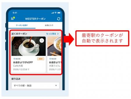 WESTERがさらにパワーアップ！～最寄駅のクーポンを表