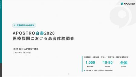 APOSTRO、医療機関の患者体験を分析した「APOSTRO白書 APOSTRO、医療機関の患者体験を分析した「APOSTRO白書