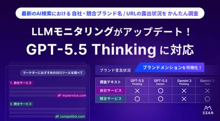 ミエルカGEO・ミエルカSEO、「LLMモニタリング」がGPT ミエルカGEO・ミエルカSEO、「LLMモニタリング」がGPT