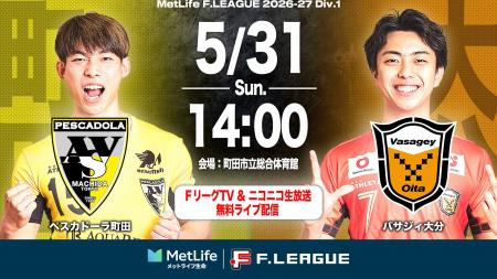 【ＦリーグTV × ニコニコ生放送】 5月31日（日）「町
