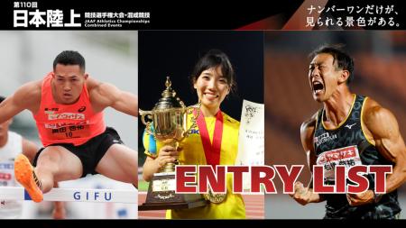 【日本選手権混成】エントリーリストを発表：愛知・名