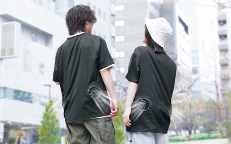 見た目はただのTシャツ。実は扇風機を搭載した普段使
