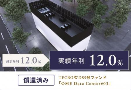【累計償還額305億円超】TECROWD89号ファンド、実績年 【累計償還額305億円超】TECROWD89号ファンド、実績年