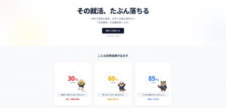 大学名×ガクチカ×志望企業で「内定確率」を診断するエ