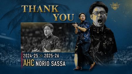 佐々宜央アソシエイトヘッドコーチ 退任のご報告