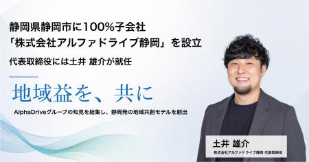 AlphaDrive、静岡県静岡市に100%子会社「株式会社アル
