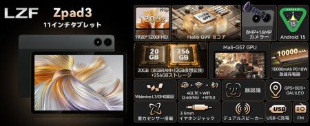 【20％OFF+無料プレゼント】LZF ZPad3 SIMフリー：圧