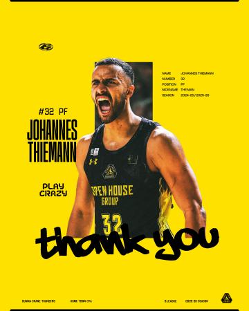 ヨハネス・ティーマン選手 退団のお知らせ ヨハネス・ティーマン選手 退団のお知らせ