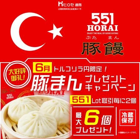 LION FXトルコリラ円限定 551Lot取引で豚まんプレゼン LION FXトルコリラ円限定 551Lot取引で豚まんプレゼン