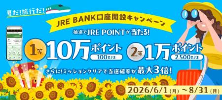 JRE BANK口座開設キャンペーンを実施します JRE BANK口座開設キャンペーンを実施します