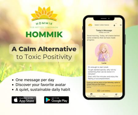 AI活用のポジティブメッセージアプリ「HOMMIK」米国お AI活用のポジティブメッセージアプリ「HOMMIK」米国お