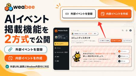 WeabeeがAIイベント主催者向けに掲載機能を公開─既存 WeabeeがAIイベント主催者向けに掲載機能を公開─既存