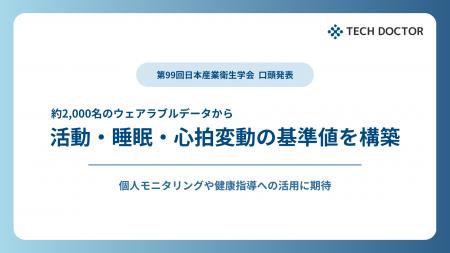 テックドクター、日本人就労世代 約2,000名のウェアラ