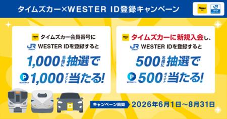 タイムズカー×JR西日本グループ6月1日より「タイムズ