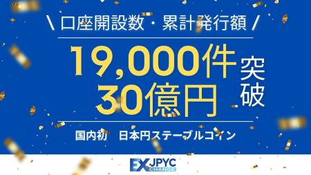 発行・償還プラットフォーム「JPYC EX」の累計口座開