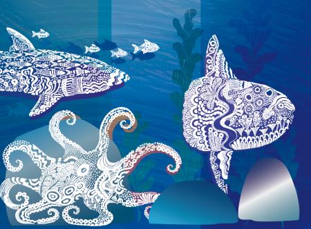 日本橋高島屋S.C.本館のショーウィンドーが「水族館」
