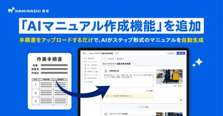 『カミナシ 教育』に「AIマニュアル作成機能」を追加