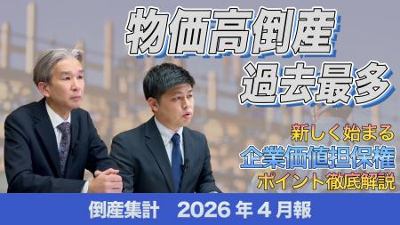 【帝国データバンクが解説】2026年4月の倒産件数、5カ