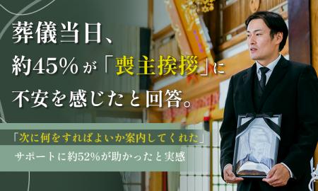 葬儀当日、約45％が「喪主挨拶」に不安を感じたと回答