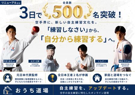 【会員数500名突破】【空手界初※】スポーツ×AIで空手