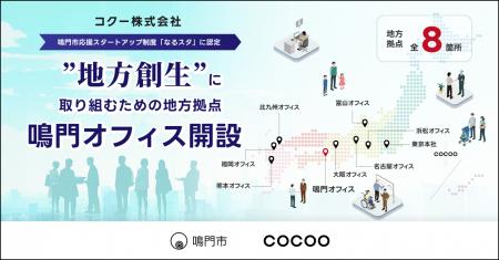 コクー、鳴門市応援スタートアップ制度「なるスタ」に
