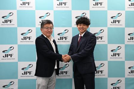 JPF奨学金2期生・木内彪凱選手が株式会社JPFを表敬訪