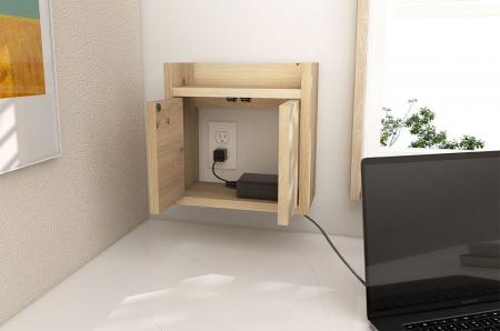 ごちゃつく配線をおしゃれに隠す、壁掛けルーターボッ