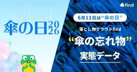 「落とし物クラウドfind」、6月11日「傘の日」に“傘の 「落とし物クラウドfind」、6月11日「傘の日」に“傘の