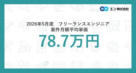 2026年5月度 フリーランスエンジニア月額平均単価78.7 2026年5月度 フリーランスエンジニア月額平均単価78.7