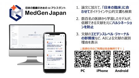 日本の医師のためのAIアシスタント「MedGen Japan」、 日本の医師のためのAIアシスタント「MedGen Japan」、
