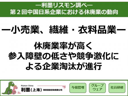 「第2回中国日系企業の休廃業動向レポート」を発表 「第2回中国日系企業の休廃業動向レポート」を発表