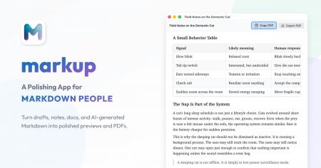 Markdown 清書・PDF 出力アプリ「markup」を発表、mac Markdown 清書・PDF 出力アプリ「markup」を発表、mac