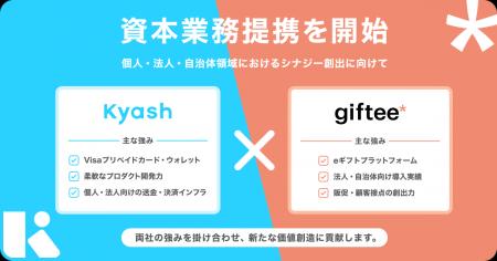 Kyash、ギフティと資本業務提携契約を締結 Kyash、ギフティと資本業務提携契約を締結