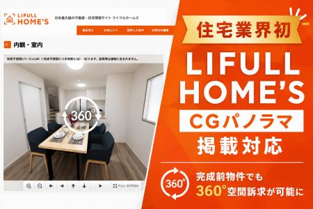 完成前物件でもLIFULL HOME’Sで360°訴求が可能に 完成前物件でもLIFULL HOME’Sで360°訴求が可能に