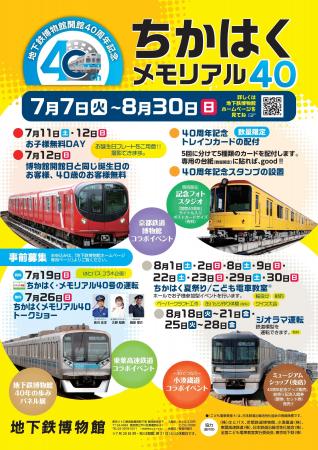 地下鉄博物館開館40周年記念イベント 「ちかはく・ 地下鉄博物館開館40周年記念イベント 「ちかはく・