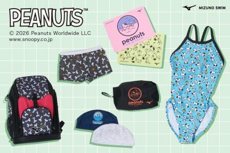 「ピーナッツ」キャラクターをデザインしたスイム品を