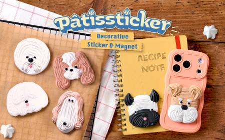 【スマホに貼れるメレンゲクッキー！】ワンちゃんモチ