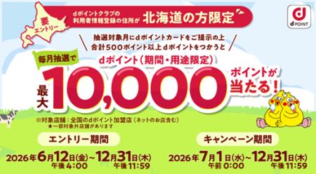 「dポイントクラブ」の利用者情報登録が北海道の方限