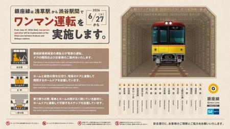 銀座線浅草駅～渋谷駅間全線でワンマン運転を開始しま