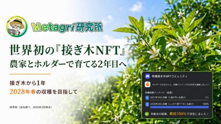 世界初の「選べる柑橘接ぎ木NFT」、農家とホルダーが