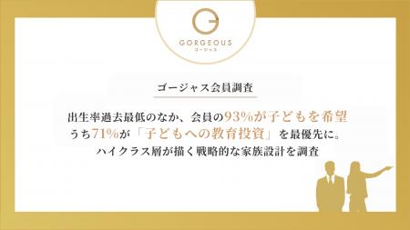 【ゴージャス会員調査】出生率過去最低のなか、会員の