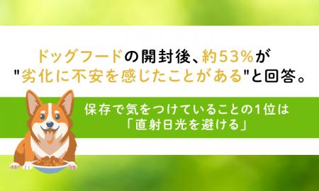 ドッグフードの開封後、約53%が ドッグフードの開封後、約53%が
