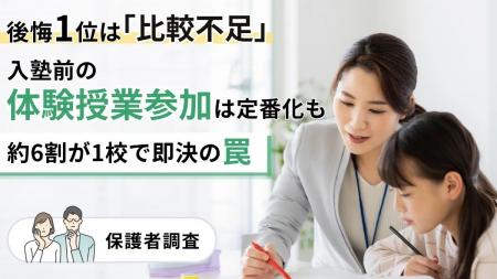 「入塾前の体験授業参加」は定番化も、約6割が1校で即 「入塾前の体験授業参加」は定番化も、約6割が1校で即