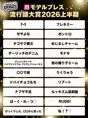 【モデルプレス流行語大賞2026上半期】全20語を発表「