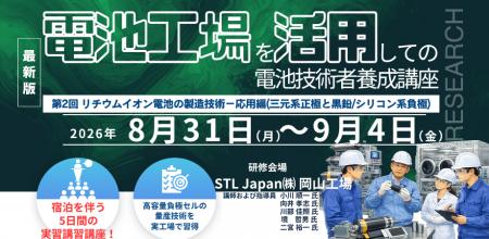 【5日間 実習型講座】「電池工場を活用しての電池技術