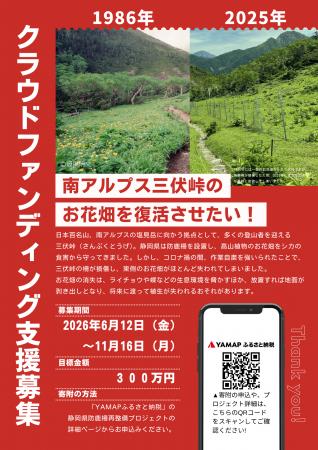 南アルプス三伏峠のお花畑の復活に向け、クラウドファ 南アルプス三伏峠のお花畑の復活に向け、クラウドファ