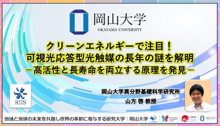【岡山大学】クリーンエネルギーで注目!可視光応答型 【岡山大学】クリーンエネルギーで注目!可視光応答型