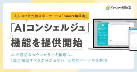 法人向け社外相談窓口サービス「Smart相談室」、AIが 法人向け社外相談窓口サービス「Smart相談室」、AIが