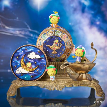 星空とランプを持つコジコジを、宝石のようなガラス絵