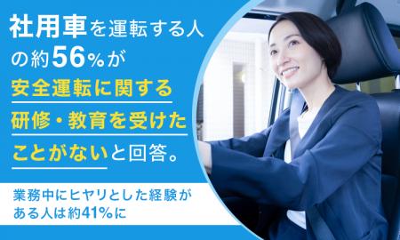 社用車を運転する人の約56％が「安全運転に関する研修